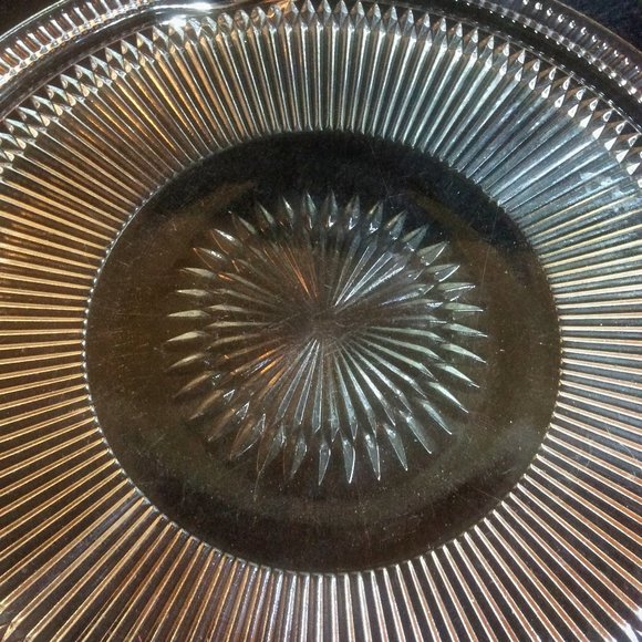 Glass Round Serving Platter with Legs Vtg Cake Stand Elegant Dessert Display - Picture 4 of 5